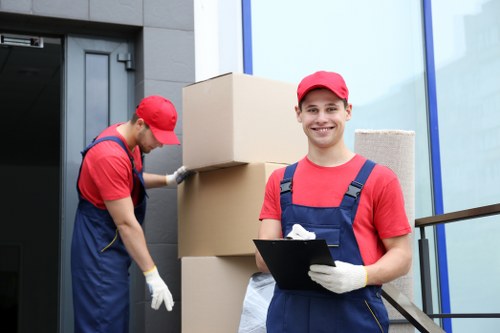 Man with van team preparing a safe lift during a move