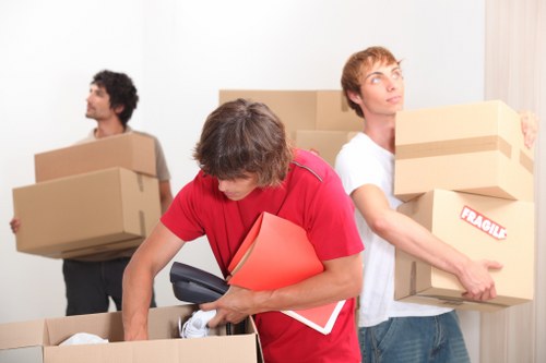Checklist and packed boxes for a house removal service in Hounslow
