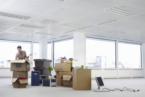 Household moving boxes prepared for transport in Hounslow