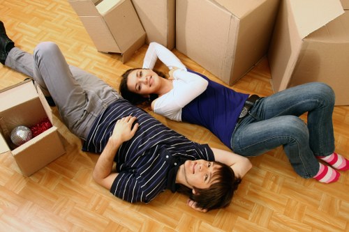 Local team collecting office furniture in Hounslow from a commercial property