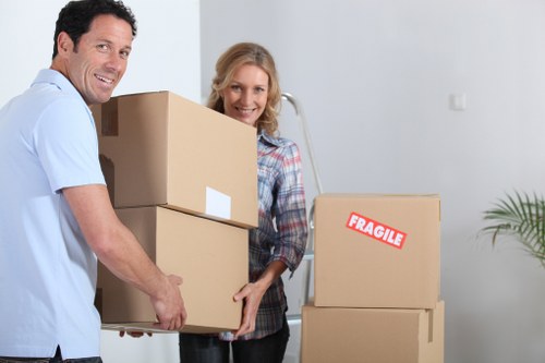 Organised household items ready for short-term storage in Hounslow